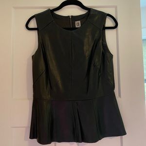 Urban Outfitters CO black faux leather peplum top